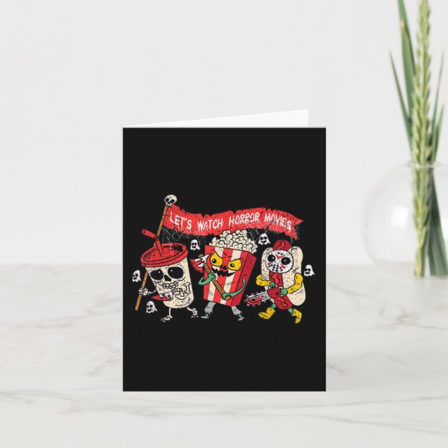 Retro Movie Concessions Låt oss Se skräckfilmer Kort (Framsida)