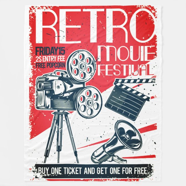 Retro Movie Festival Fleecefilt (Framsidan)