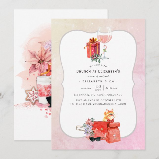 Retro Movie Möhippa Brunch Inbjudningar (Fram/baksida)