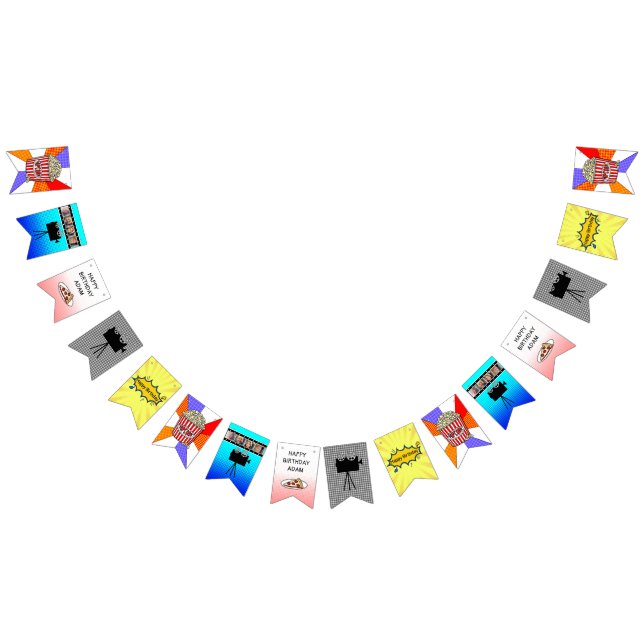 Retro Movie Night Thated Birthday Banner Vimplar (Alla)