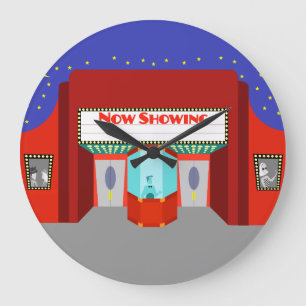 Retro Movie Theater Acrylic Round Wall Clock Stor Klocka