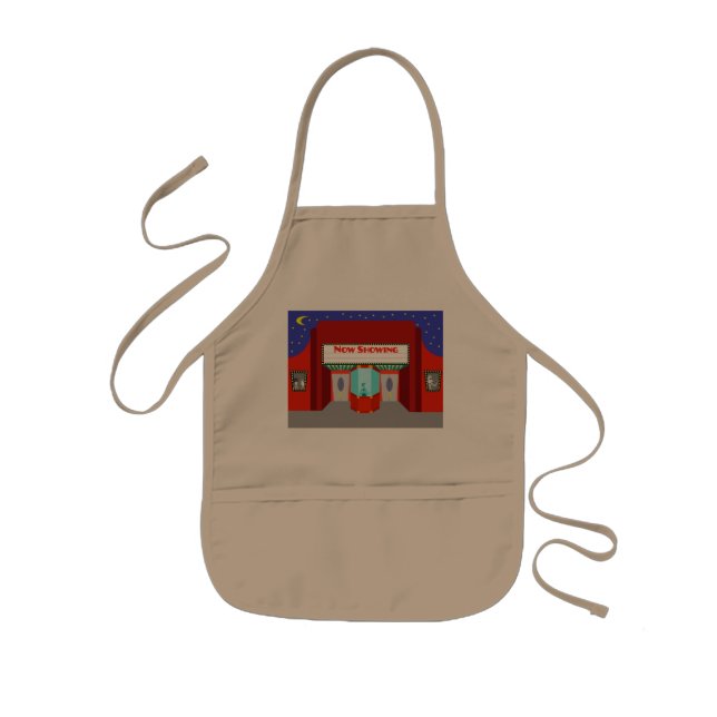 Retro Movie Theater Barn Apron Barnförkläde (Framsidan)
