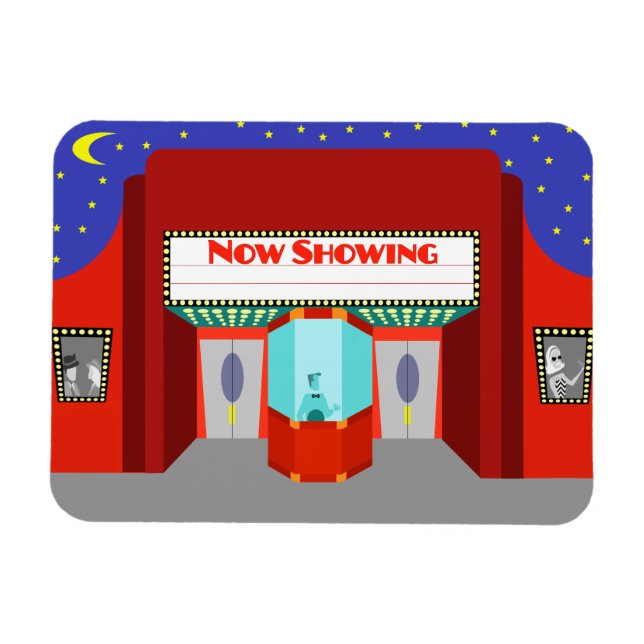 Retro Movie Theater Flexible Magnet (Horisontell)