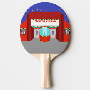 Retro Movie Theater Ping Pong Paddle Pingisracket