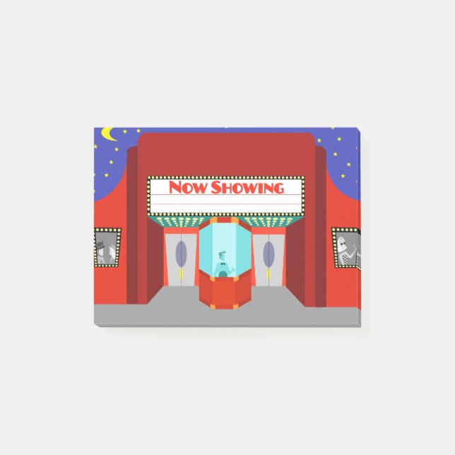 Retro Movie Theater PostIT-anteckningar Post-it Block (Framsida)