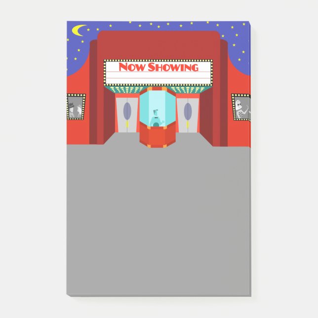 Retro Movie Theater PostIT-anteckningar Post-it Block (Framsida)