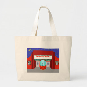 Retro Movie Theater Tote Bag Jumbo Tygkasse