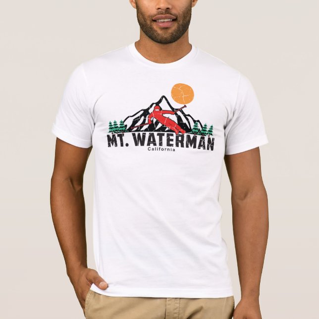 Retro Mt Waterman Ski T Shirt (Framsida)