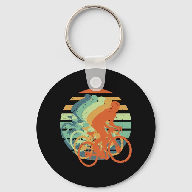 Retro MTB Biker BMX Cycle Racer Cyclist Fläkt Nyckelring (Framsida)