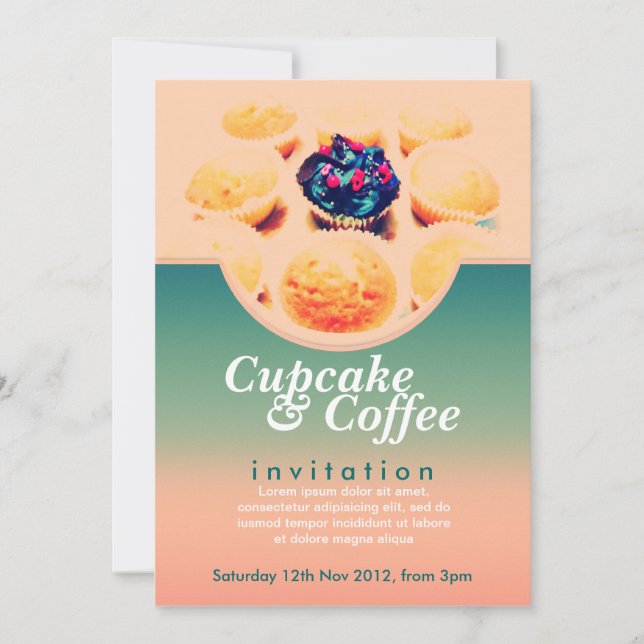 Retro muffinskaffeinbjudan inbjudningar (Framsida)
