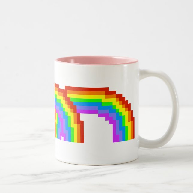 Retro mugg för PIXELkonstregnbåge (Höger)