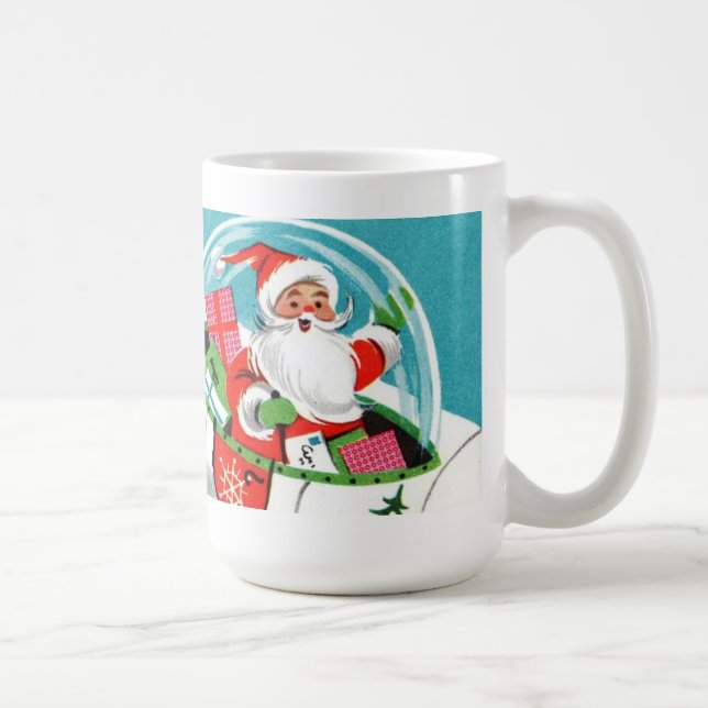 Retro mugg för SpaceshipSanta jul (den fulla (Höger)