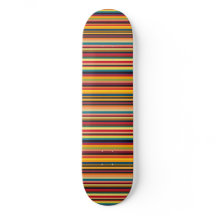 Retro Multicolour Stripe Modern Skateboard Deck