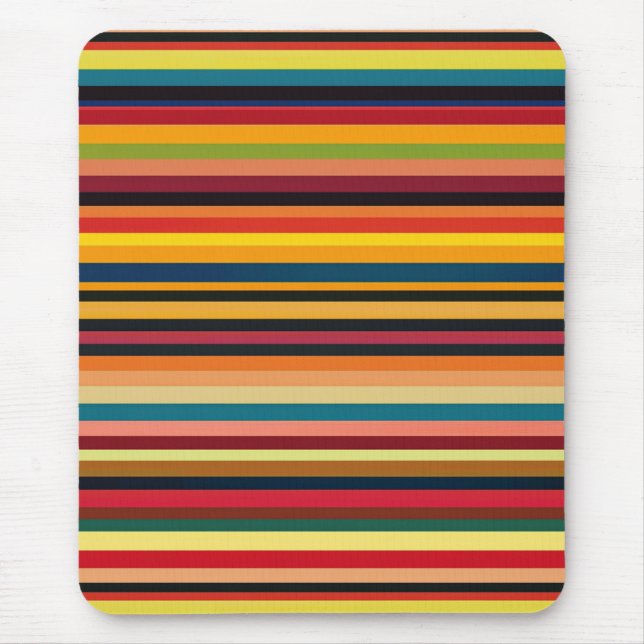 Retro Multicoloured Stripe Modern Mouse Pad  Musmatta (Framsidan)