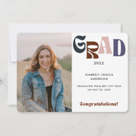 Retro Multifärgad Typography Photo 2022 Studenten Meddelande