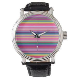 Retro multifärgads rand armbandsur
