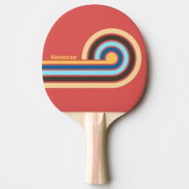 Retro Murmur Curl-ränder med namn Pingisracket