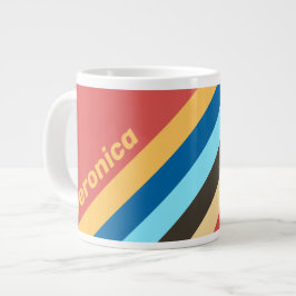 Retro Murmur Ränder med namn Jumbo Mugg
