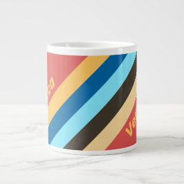 Retro Murmur Ränder med namn Jumbo Mugg
