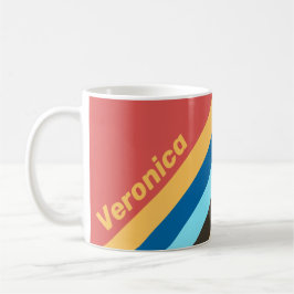 Retro Murmur-ränder med namn Kaffemugg