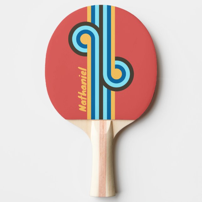 Retro Murmur Randig Slinga med Namn Pingisracket (Framsidan)