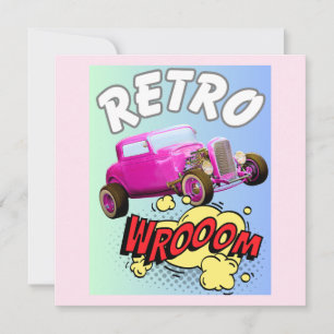 Retro Muscle Car Inbjudningar