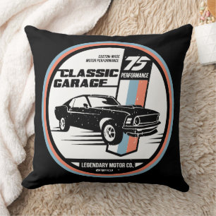 Retro Muscle Car Revival T-shirt Kudde