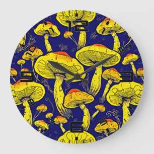 Retro Mushroom Clock - Vibrant & Timless Charm Stor Klocka