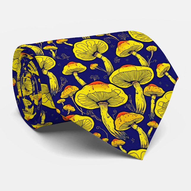 Retro Mushroom Neck Tie - fetstil och Snyggt Slips (Rullad)