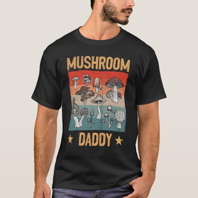 Retro Mushroom pappa Mycology Fungi Foraging Älska T Shirt (Framsida)