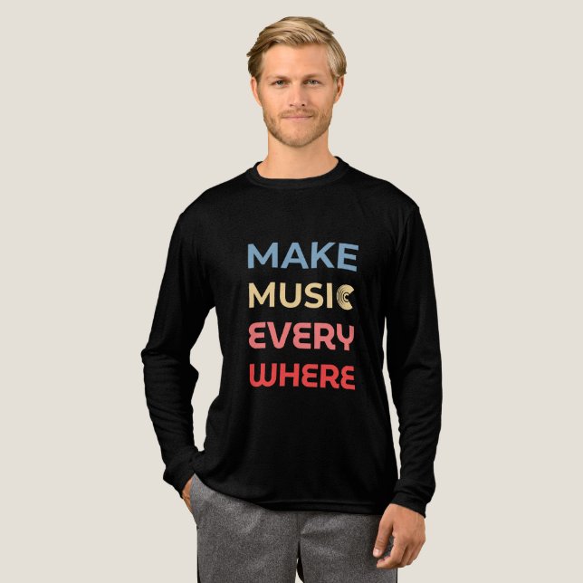 Retro Music Älskare Gift - Gör musik överallt T Shirt (Hel framsida)