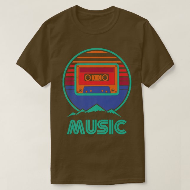 Retro Music Cassette 70s Musician Singers Musi T Shirt (Design framsida)