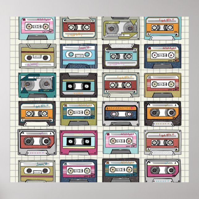 Retro Music Cassette: Nostalgic Icon Poster (Framsidan)