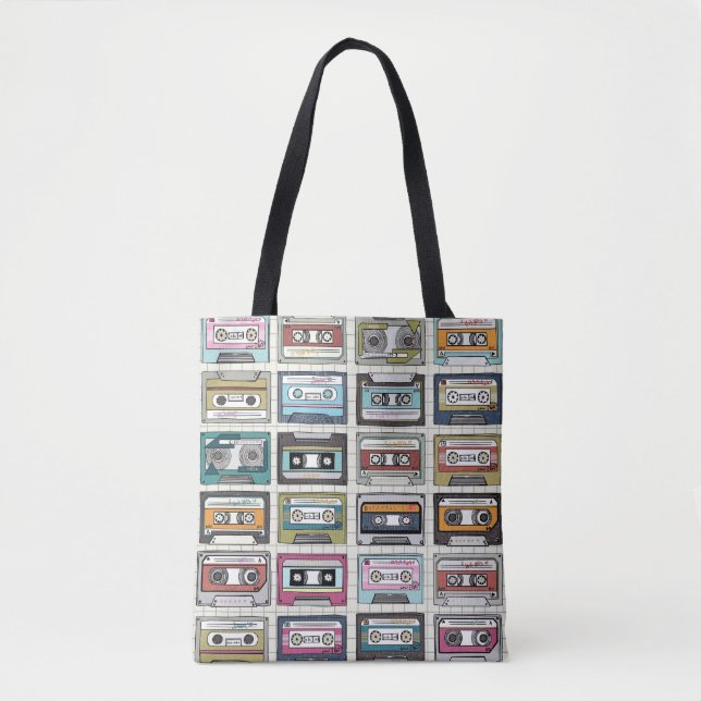 Retro Music Cassette: Nostalgic Icon Tygkasse (Framsida)