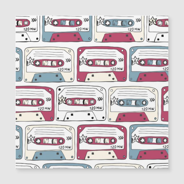 Retro Music Cassettes: Sten Background Mönster (Framsida)