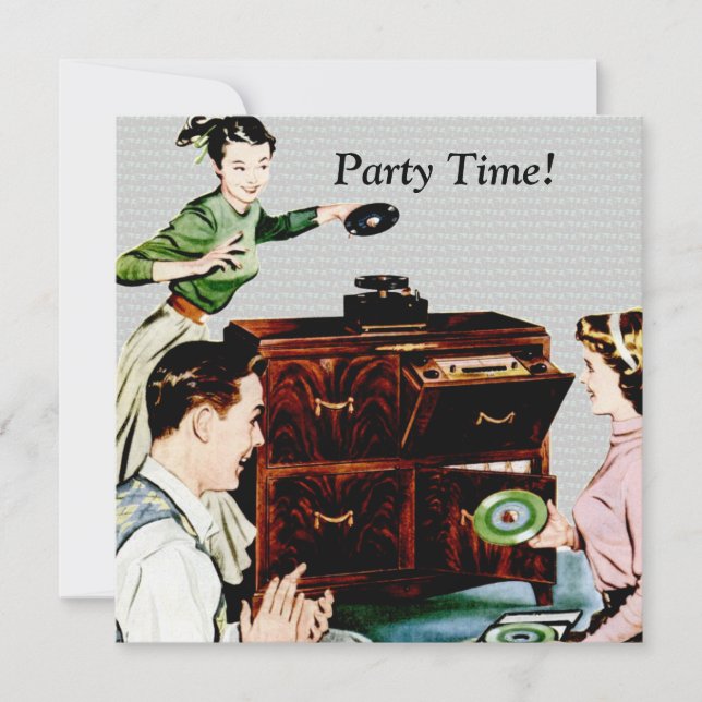 Retro Music Inbjudningar (Framsida)