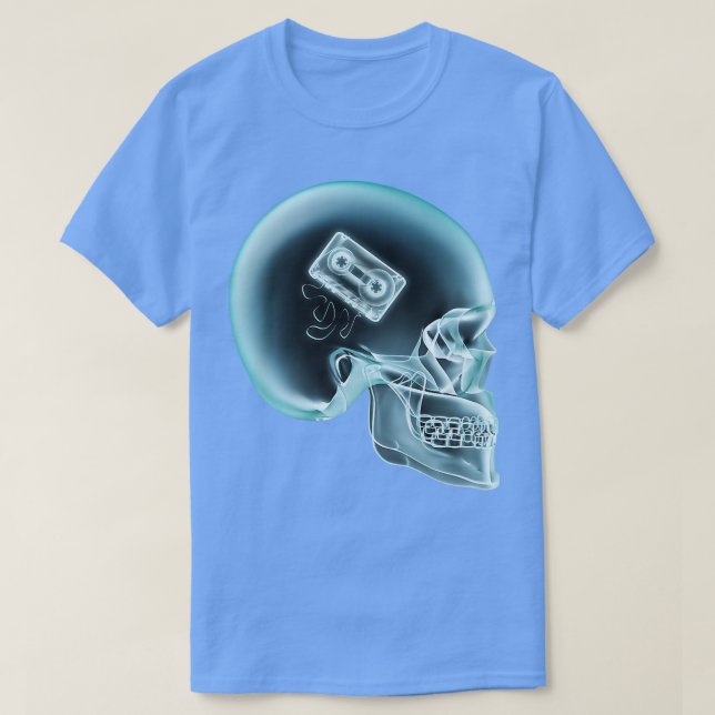 Retro Music Lover Scull X-Ray Audio Cassette Tape  T Shirt (Design framsida)