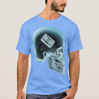 Retro Music Lover Scull X-Ray Audio Cassette Tape  T Shirt