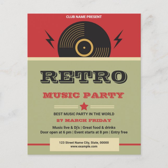Retro Music Party Flyer (Framsidan)