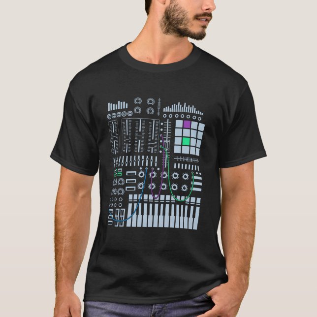 Retro Music Studio Equipment for Music Producer bo T Shirt (Framsida)