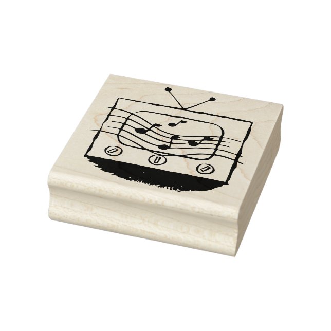 Retro Music Television Set Rubber Art Frimärke Stämpel (Stämpel)