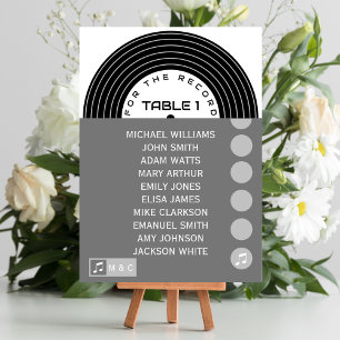 Retro Music Vinyl Record Unik Bröllop Bordsnummer
