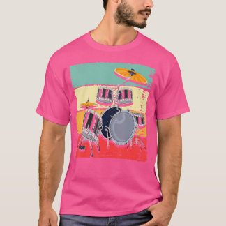 Retro Musician Drummer Music Älskare Drum Set Drum T Shirt