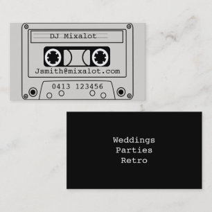 Retro musik för frilans- DJ-diskjockeyparty Visitkort