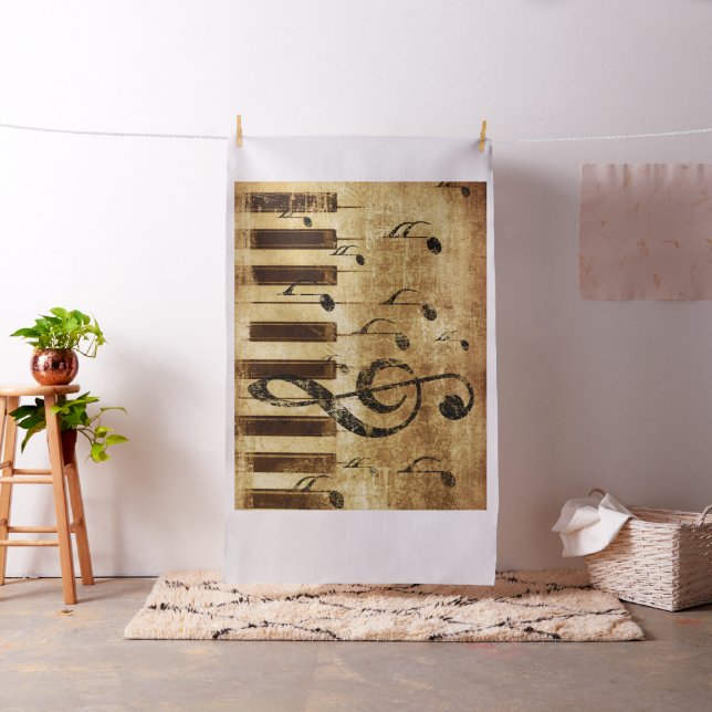 Retro musik noter och piano tyg (In Situ)