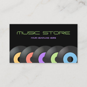 Retro musik shoppar vinylvisitkorten visitkort