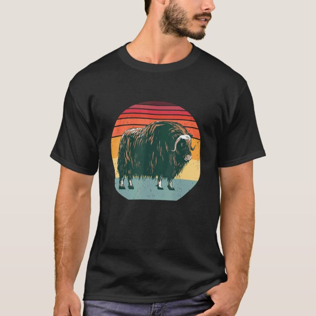 Retro Musk Oxen Musk Ox Arktis Animal Umingmak Ala T Shirt (Framsida)