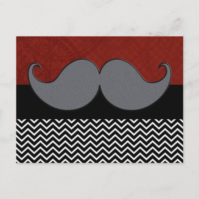 Retro Mustache Mustache Stache Vykort (Framsida)