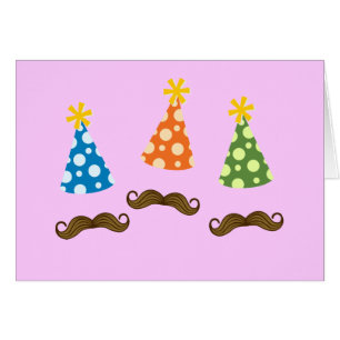 Retro Mustache Party Hälsningskort