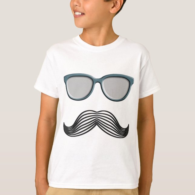 Retro mustaschMoustache Stache Tee (Framsida)